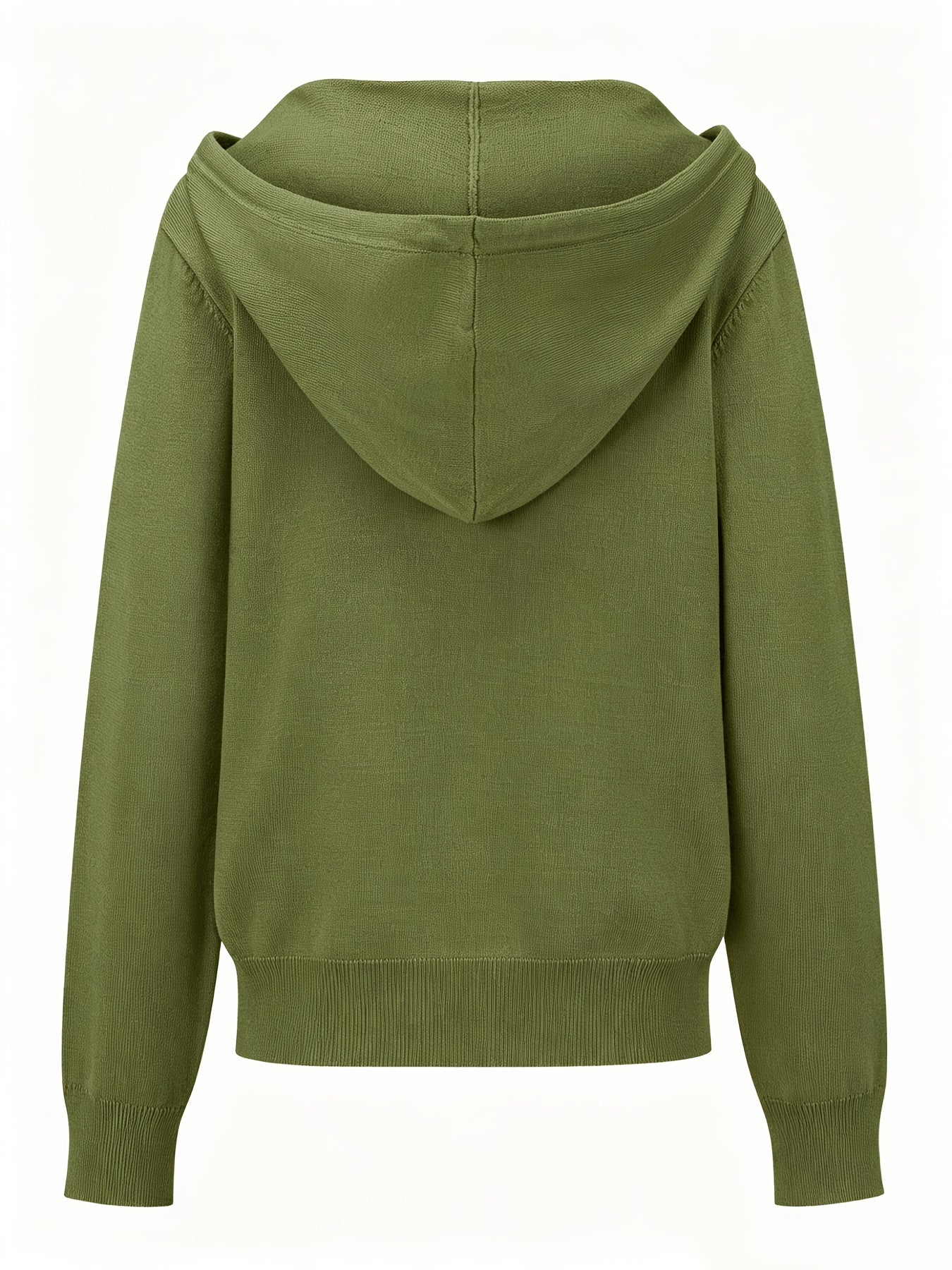 Signe | Militærgrøn cardigan med hætte og knapper
