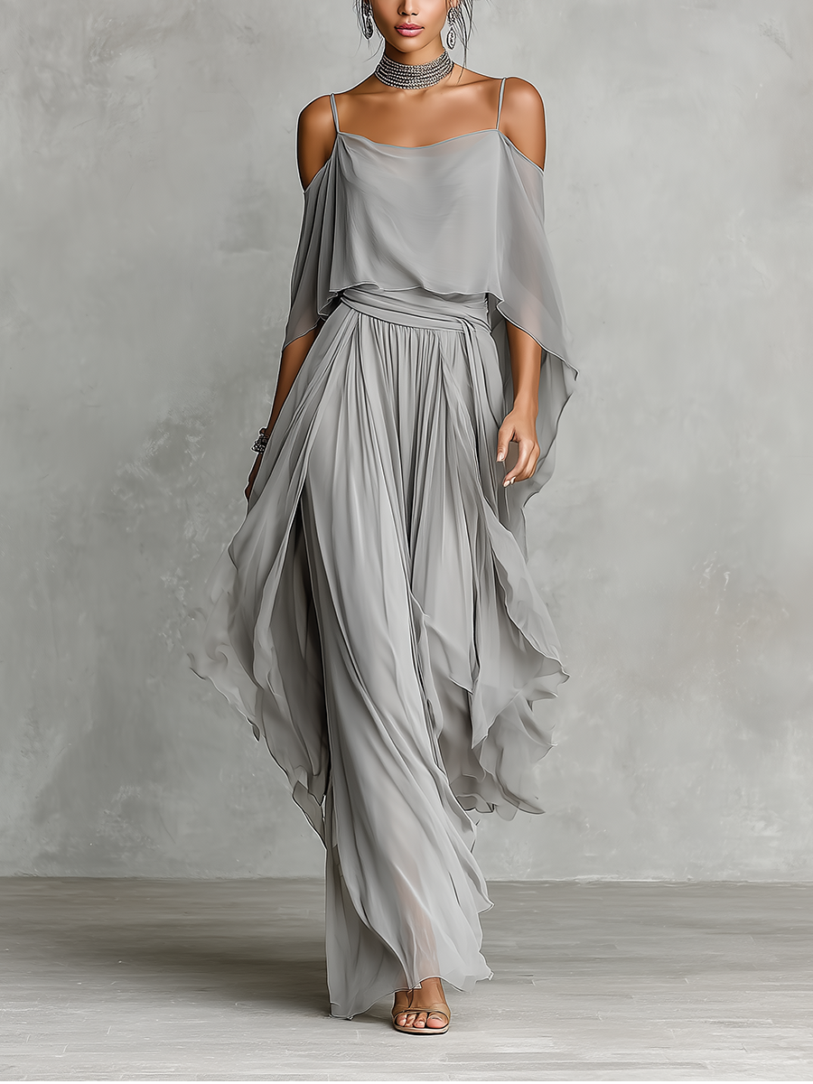 Agnes | chiffon top- og buksesæt