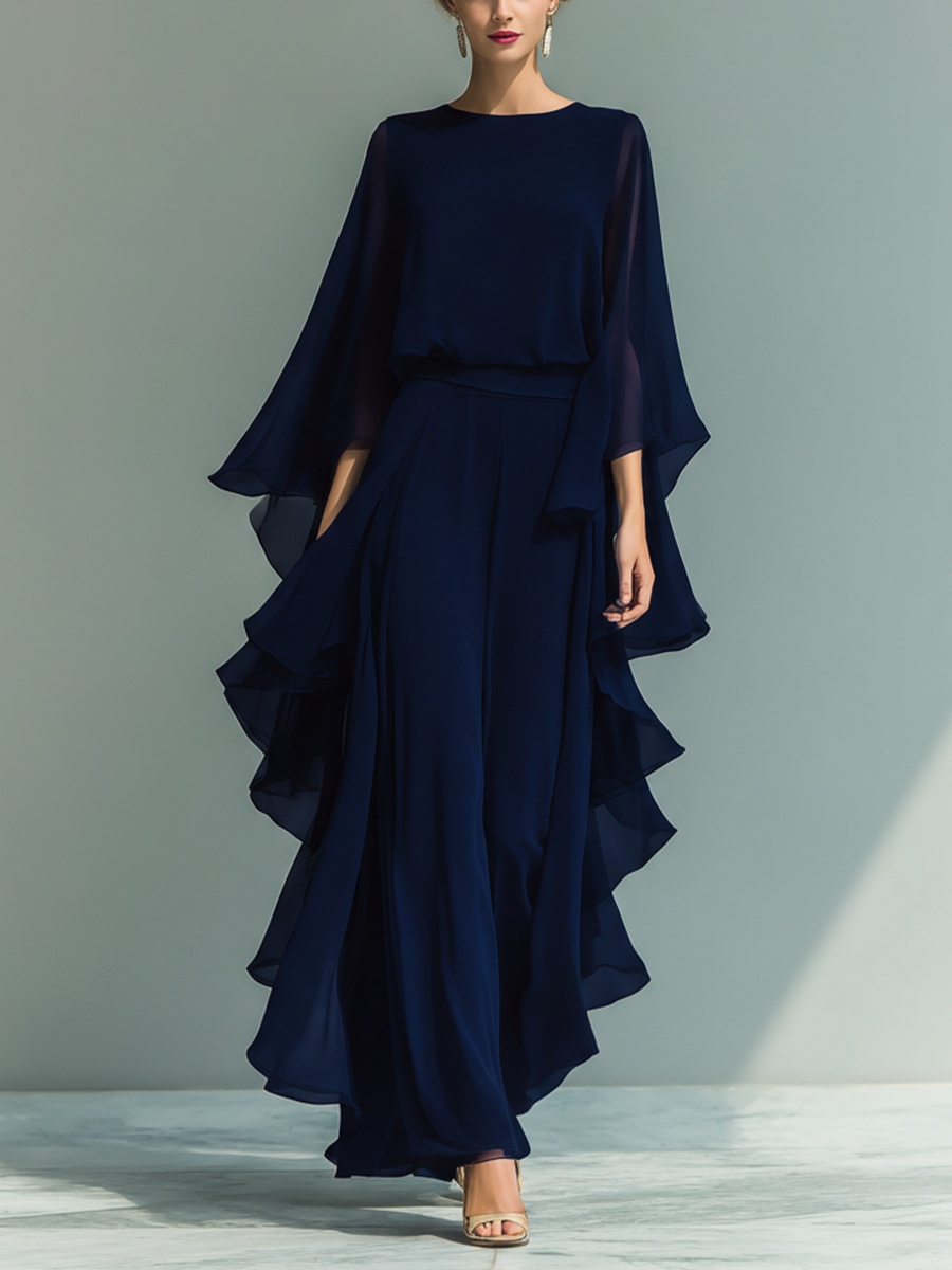 Selma | chiffon top- og buksesæt
