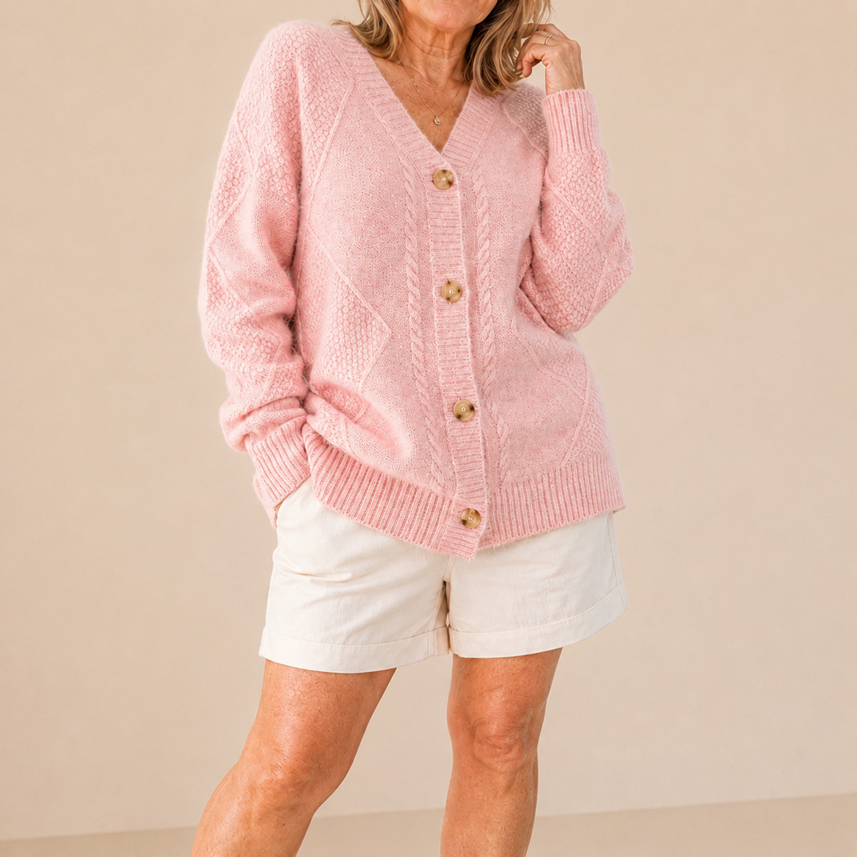 Luna | Blød strikcardigan med knapper