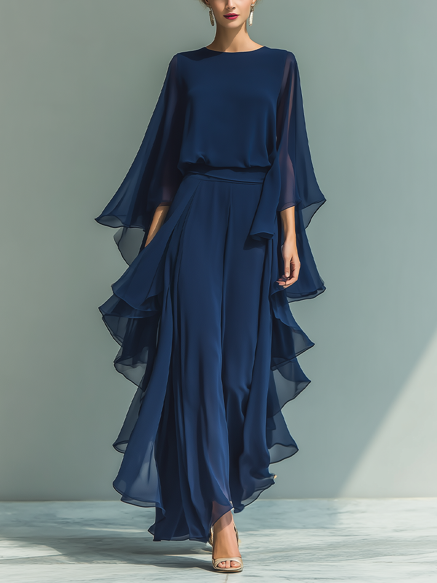 Selma | chiffon top- og buksesæt