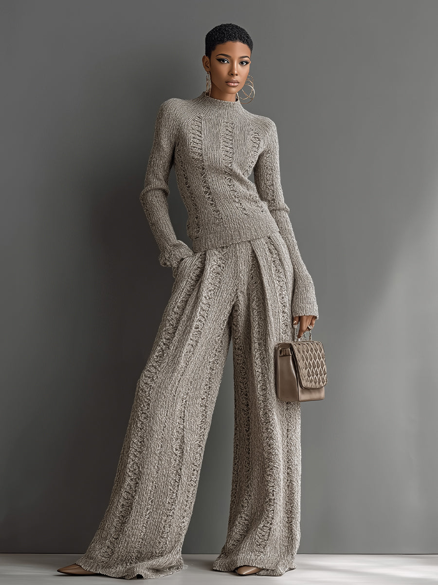 Maren | Raffineret strikket sweater- og buksesæt