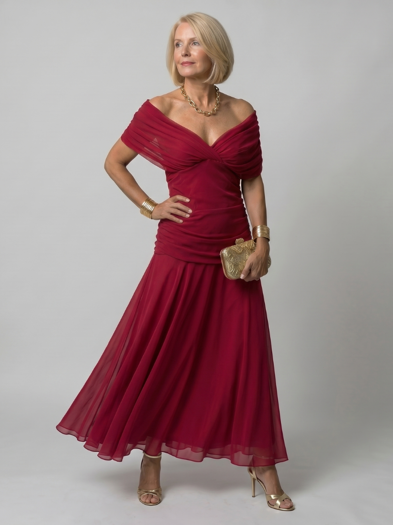 Calen | Luftig off-shoulder midikjole