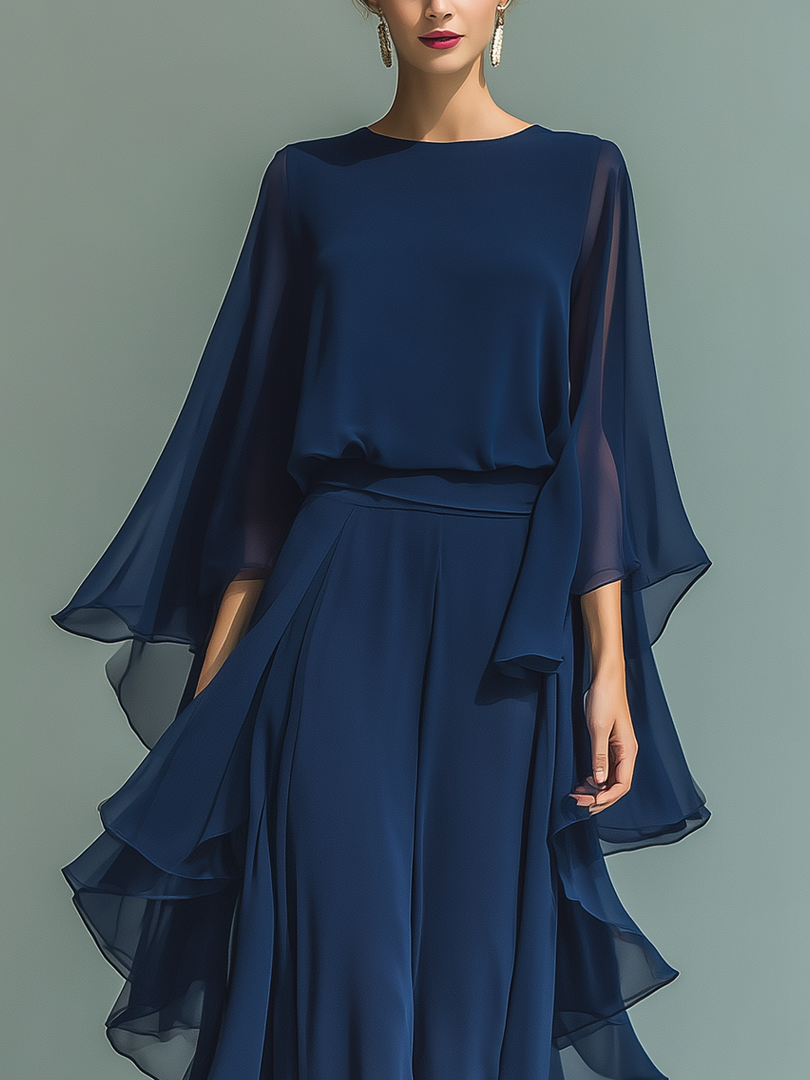Selma | chiffon top- og buksesæt