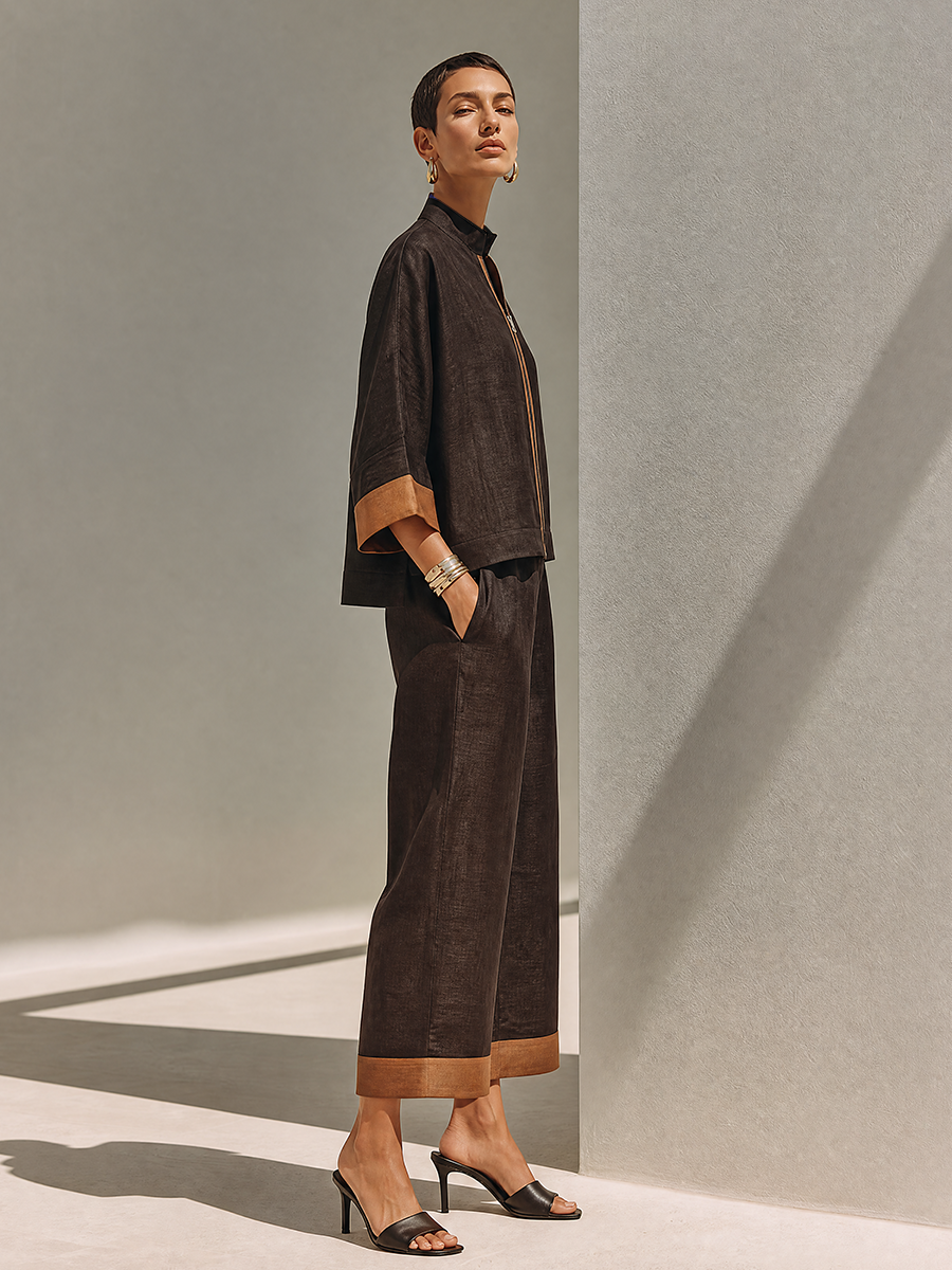 Birgitte | linnedlook top- og buksesæt