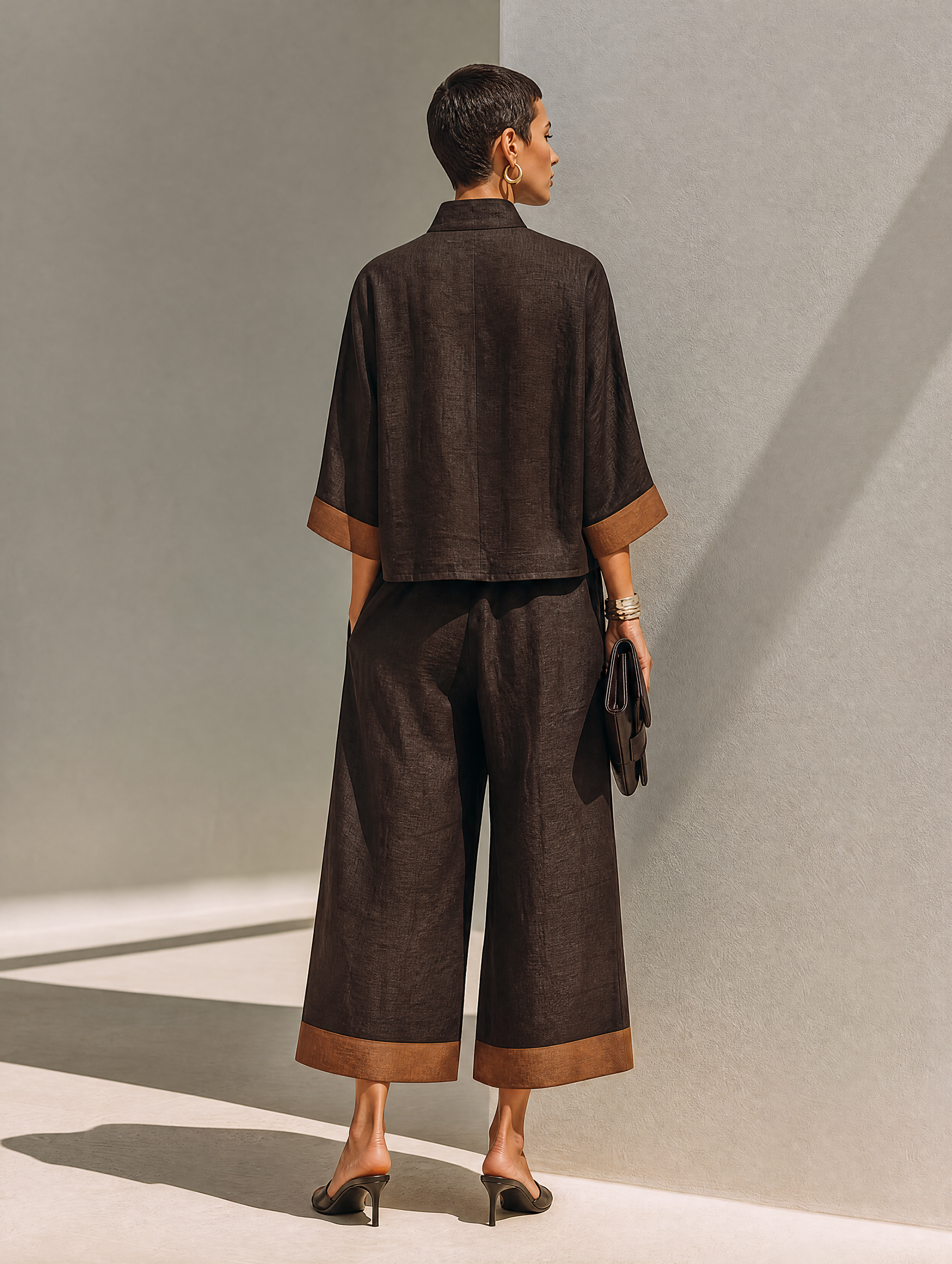 Birgitte | linnedlook top- og buksesæt