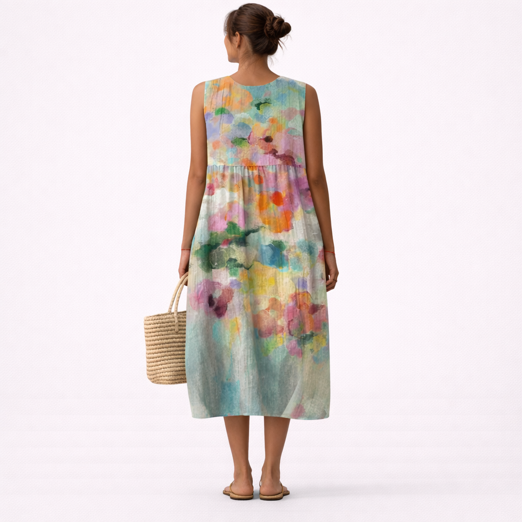 Karla™ | Elegant, flerfarvet midikjole