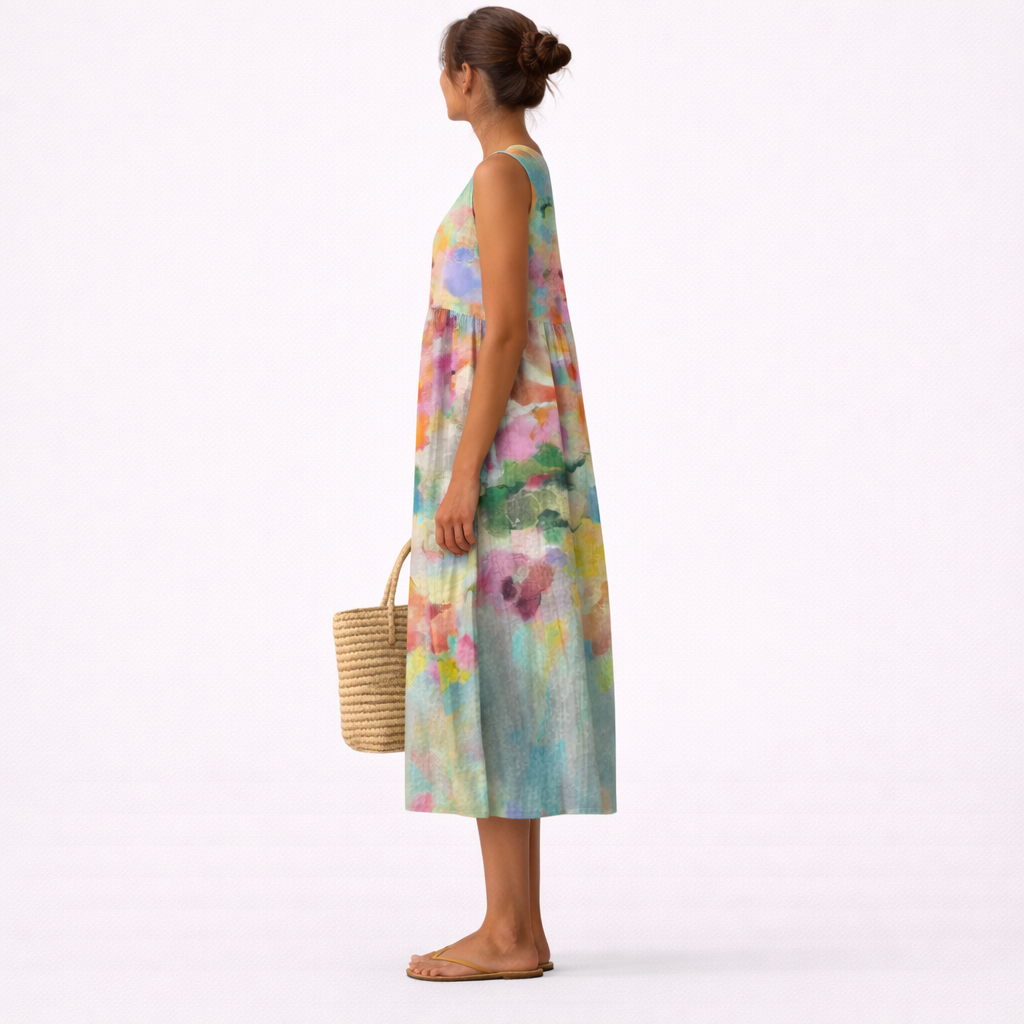 Karla™ | Elegant, flerfarvet midikjole