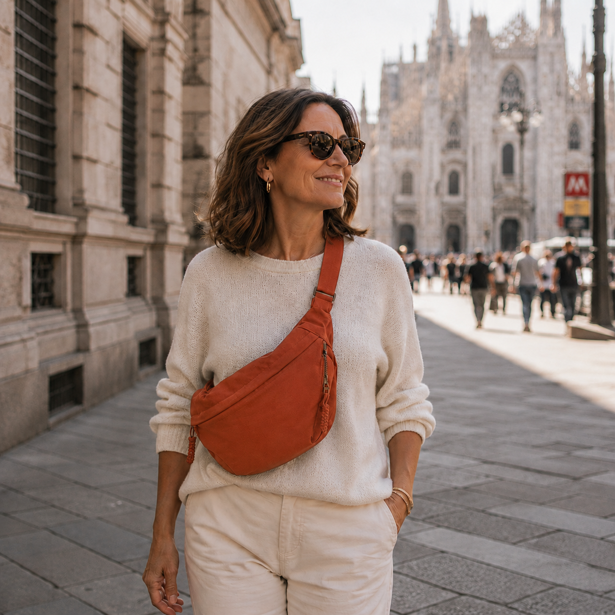 Siena | Orange crossbody-taske med justerbar rem