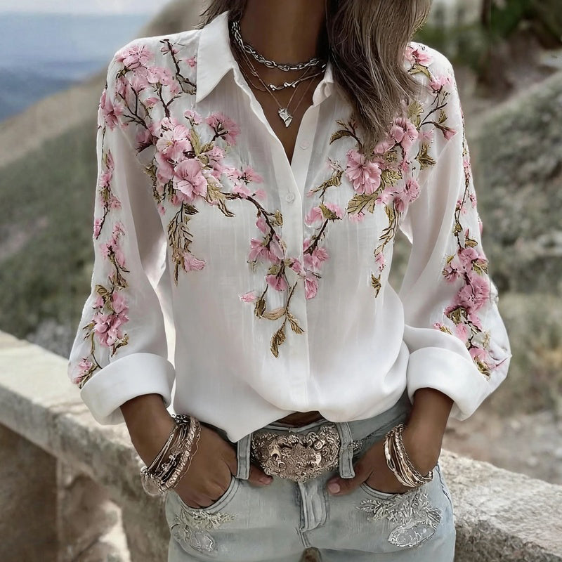 Liva | Vintage bluse med blomsterprint