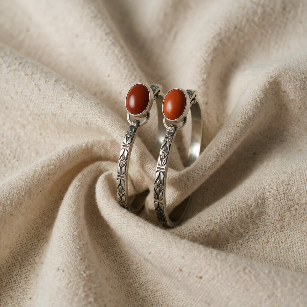 Vintage onyx boho chic øreringe