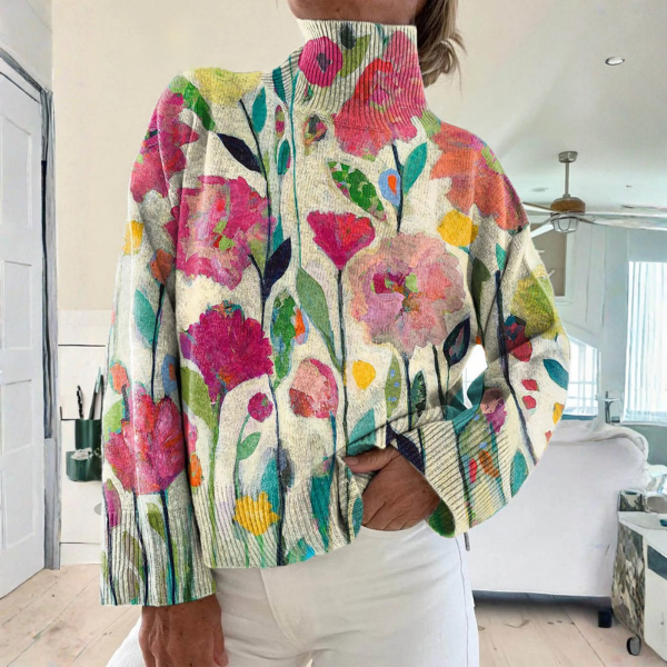 Ella | Varm rollkravebluse med vintage look med blød komfort