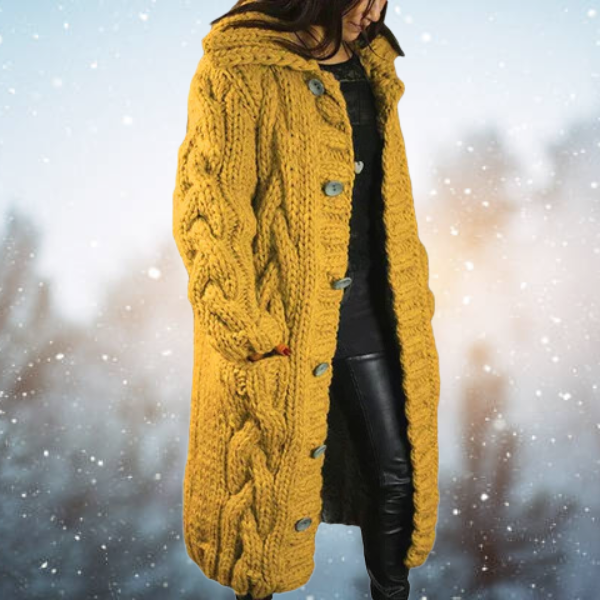 Bella | Blød varm cardigan med ribkanter