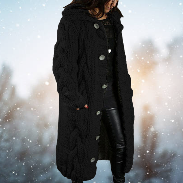 Bella | Blød varm cardigan med ribkanter