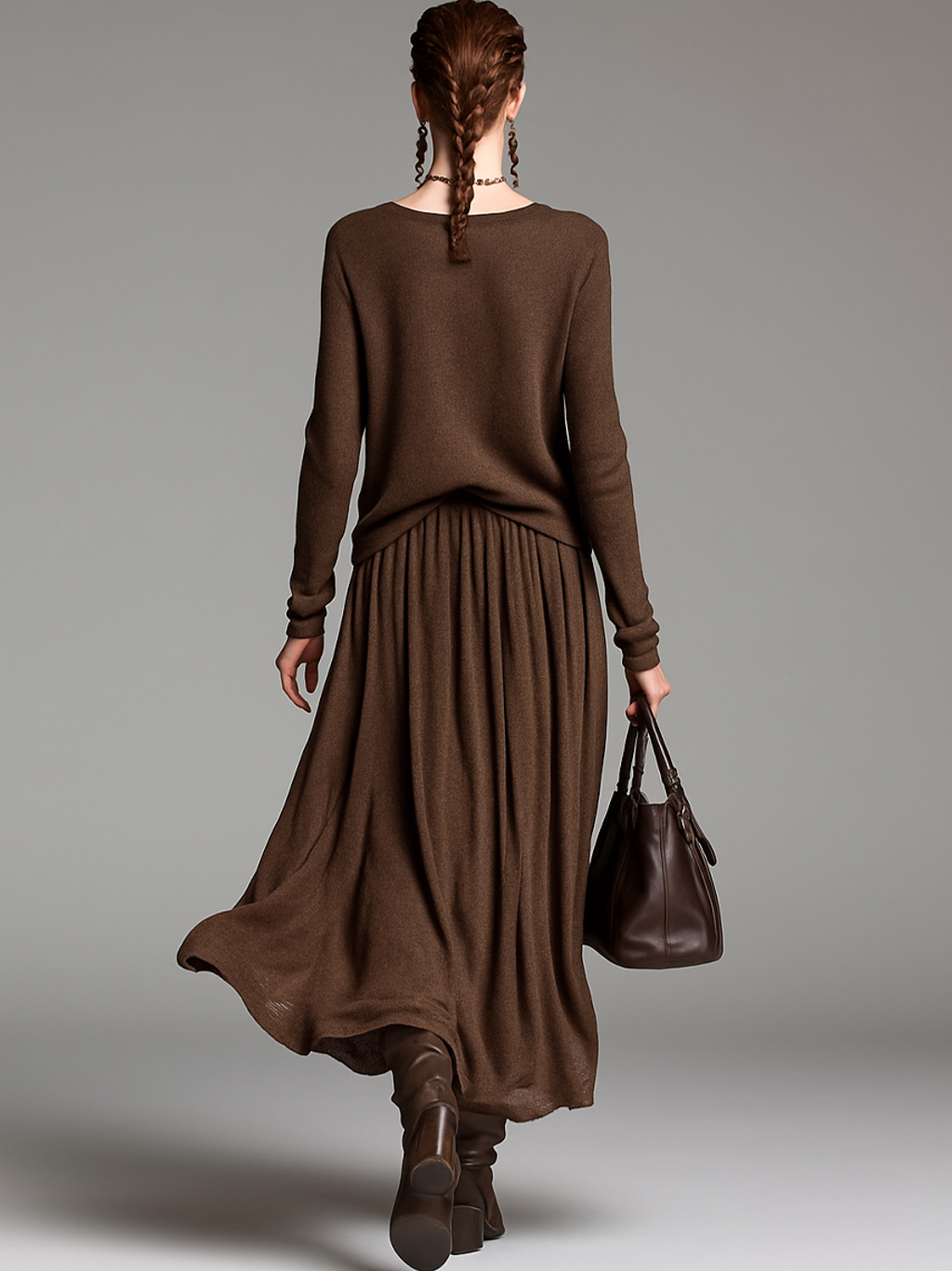 Josefine | strikket sweater- og nederdelssæt