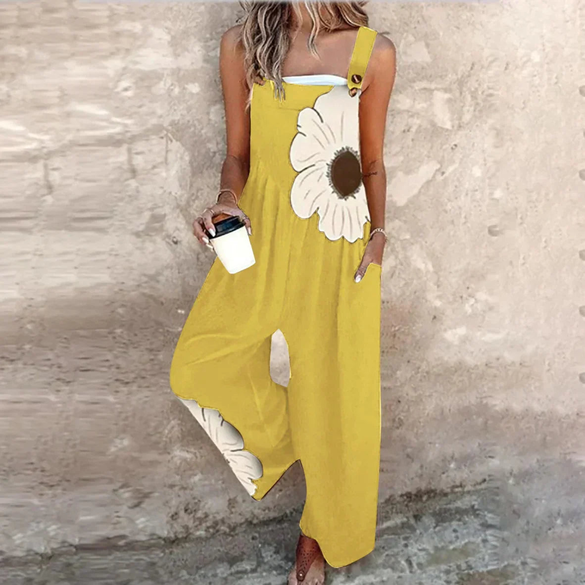 Behagelige dungarees med print