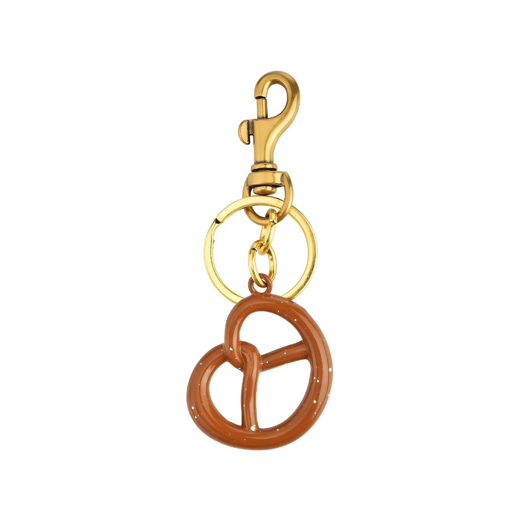 Clara | Guldfarvet pretzel-nøglering
