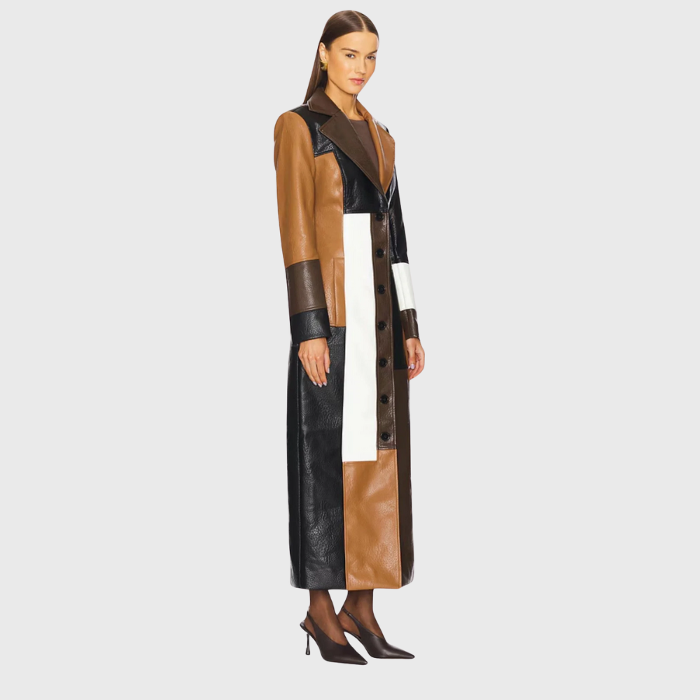 Liva | Lang patchwork frakke
