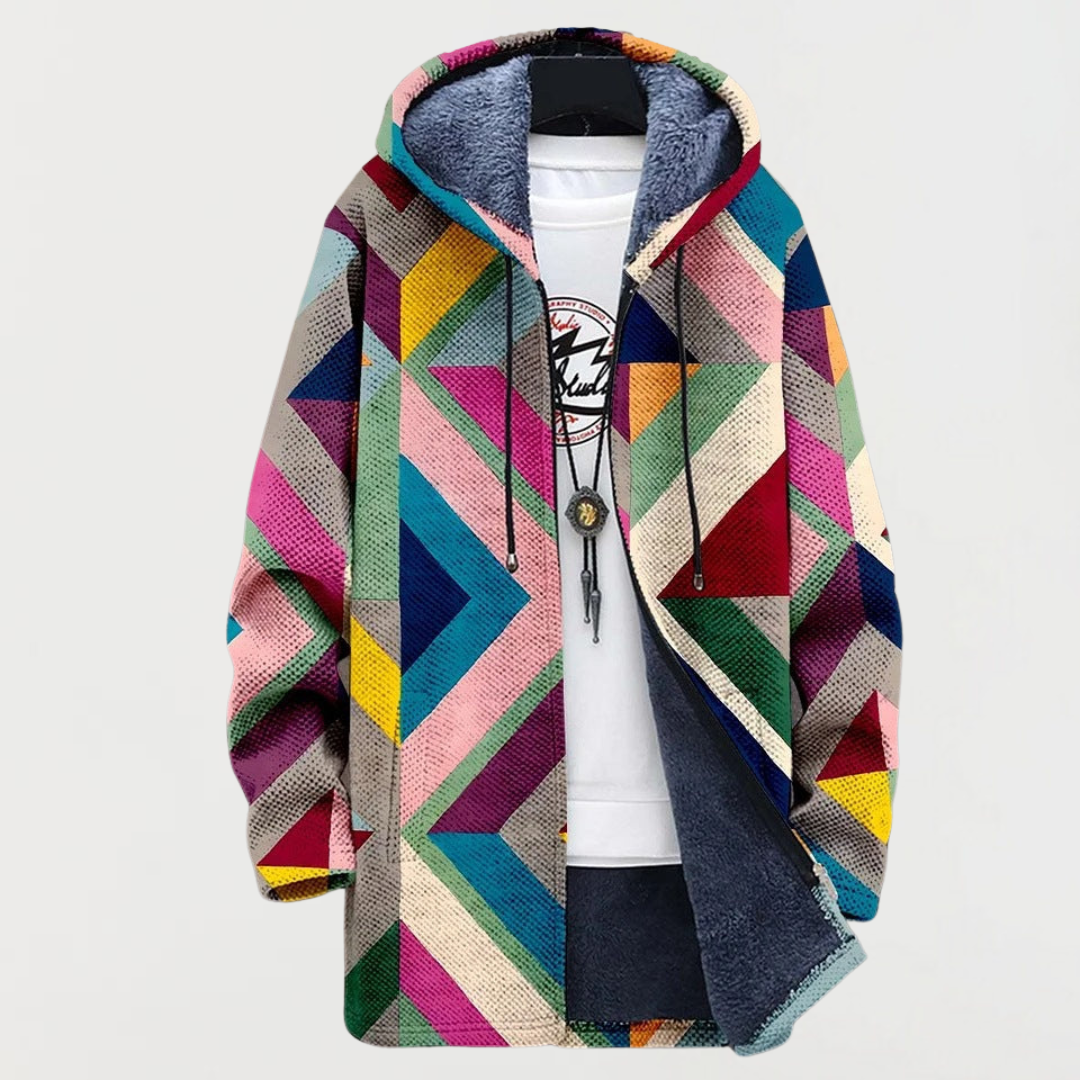 Freja | Jakke med kunstnerisk geometrisk print