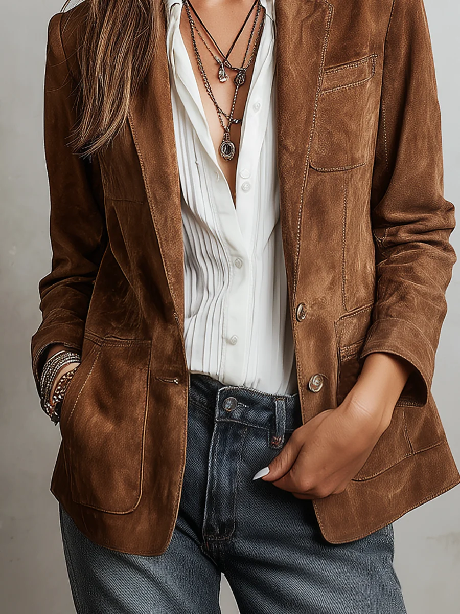 Freja | Brun vintage-blazer