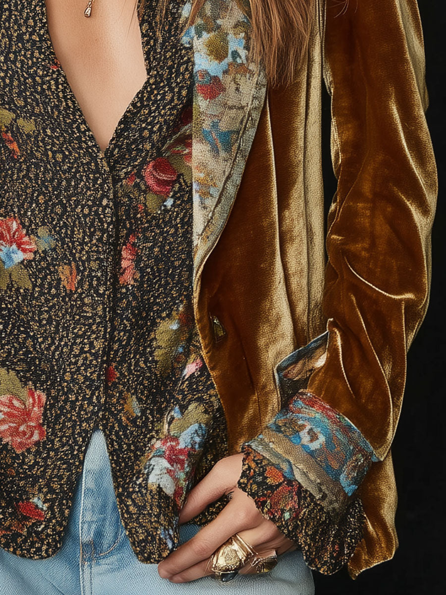 Liv | Vintage-blazer med blomsterpatchwork