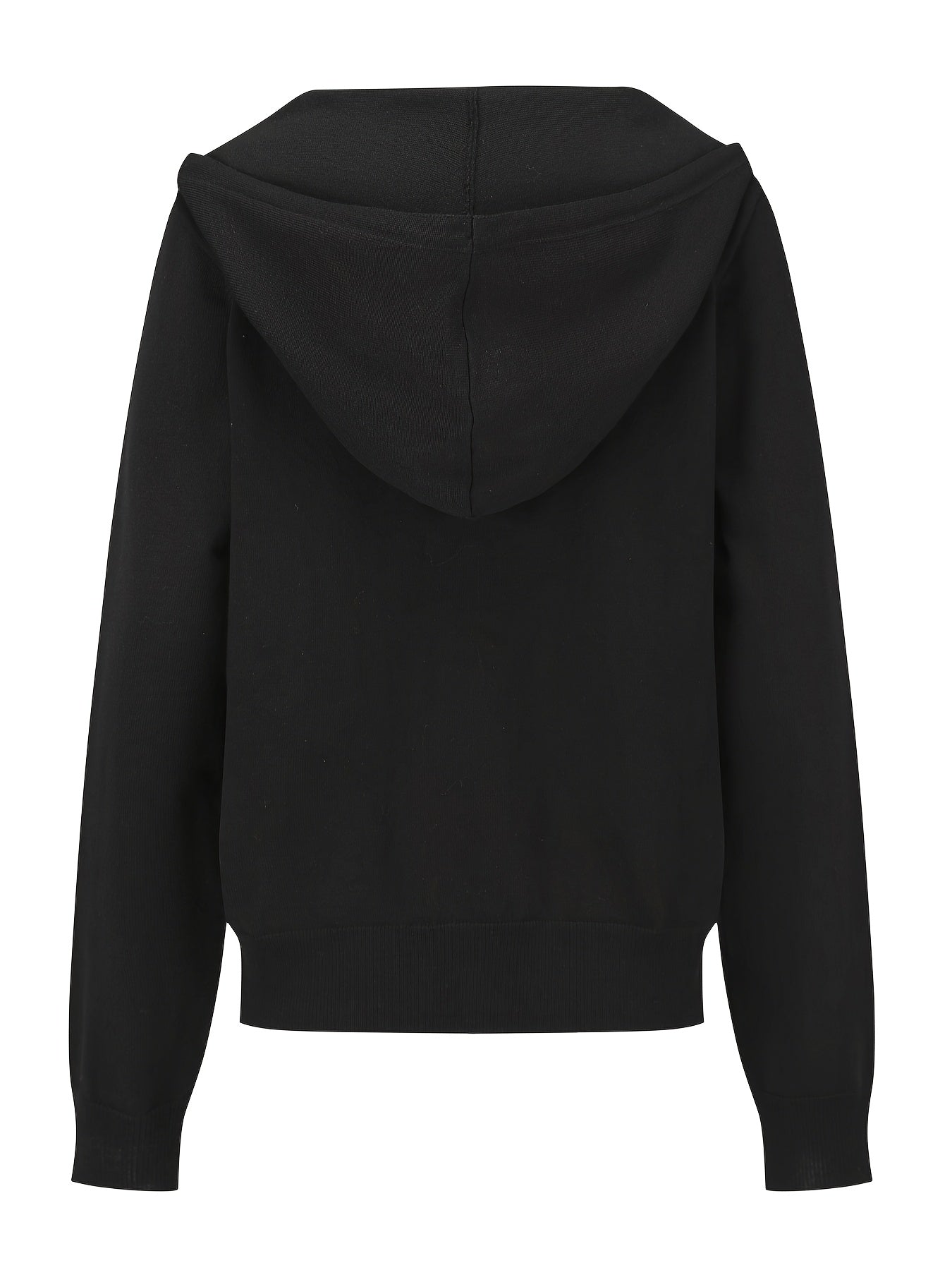 Freja | Sort cardigan med hætte og knapper