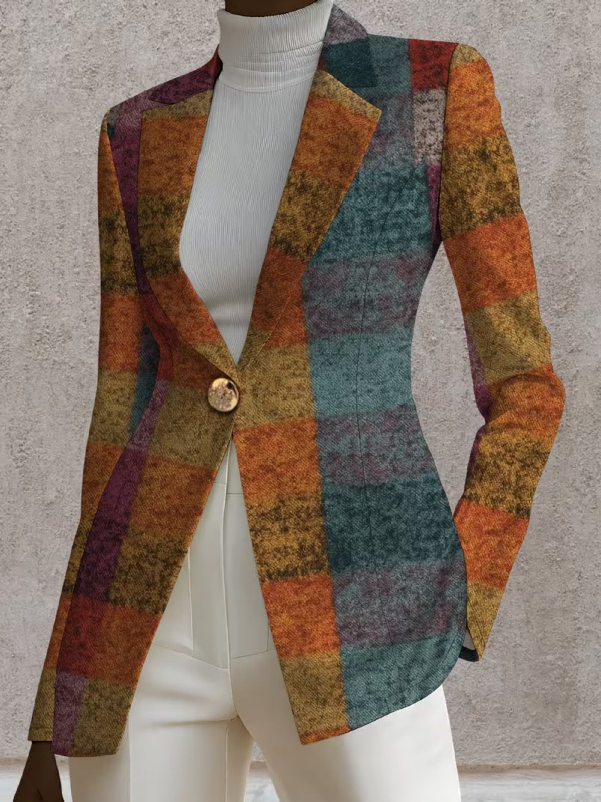 Ingrid | Efterårsblazer med ternet print