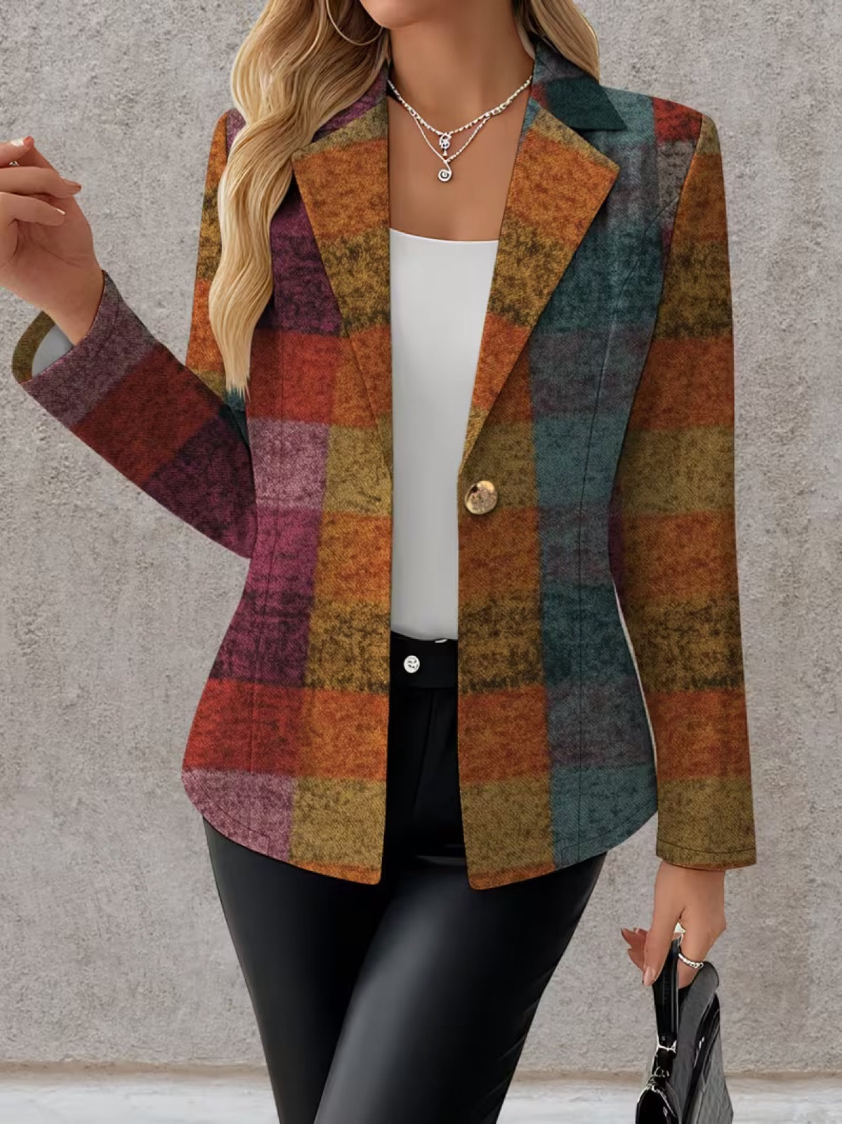 Ingrid | Efterårsblazer med ternet print