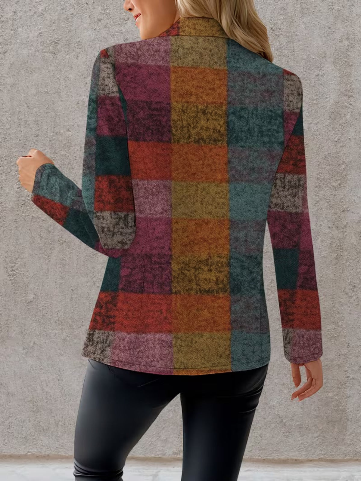 Ingrid | Efterårsblazer med ternet print