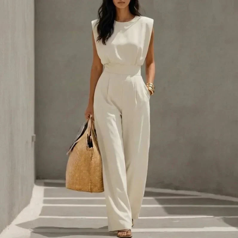 Ariadna | Jumpsuit med bælte og krave