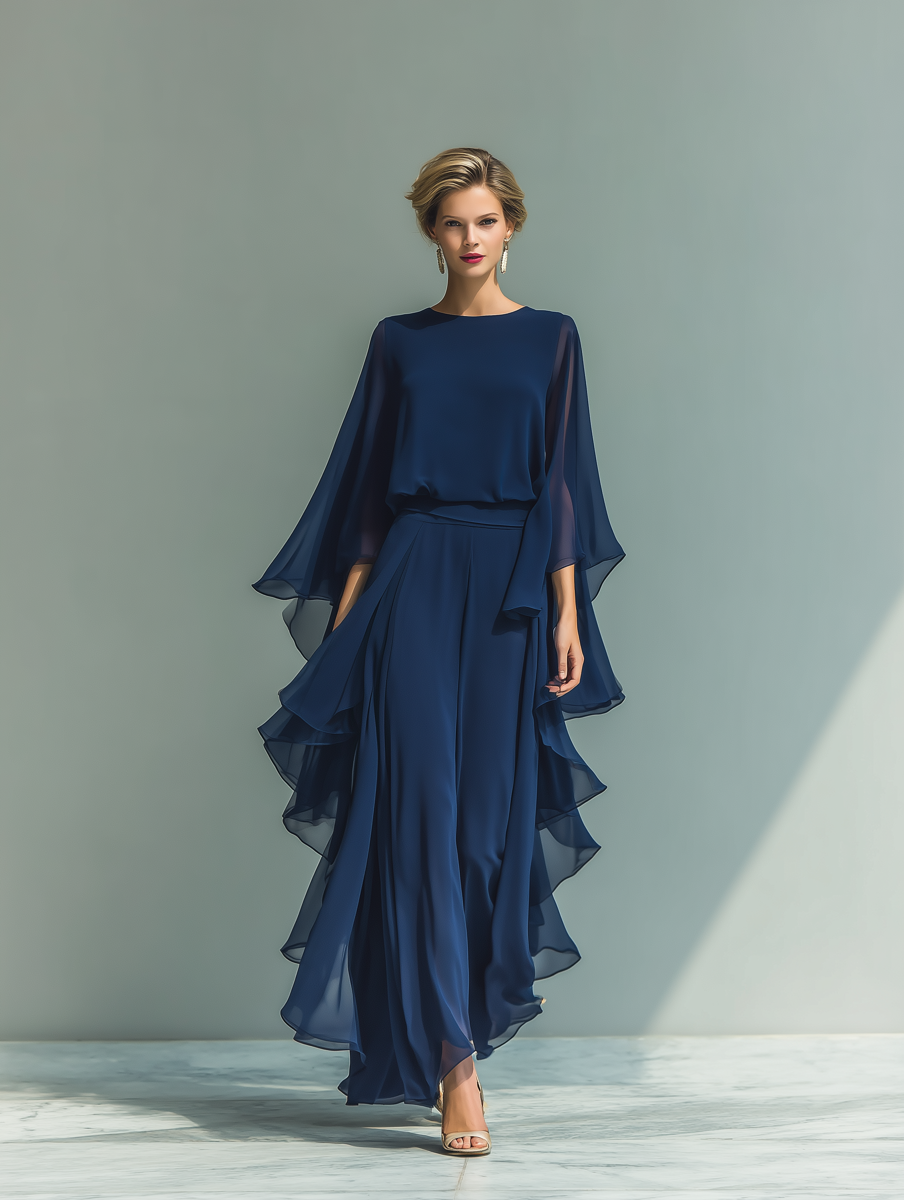 Selma | chiffon top- og buksesæt