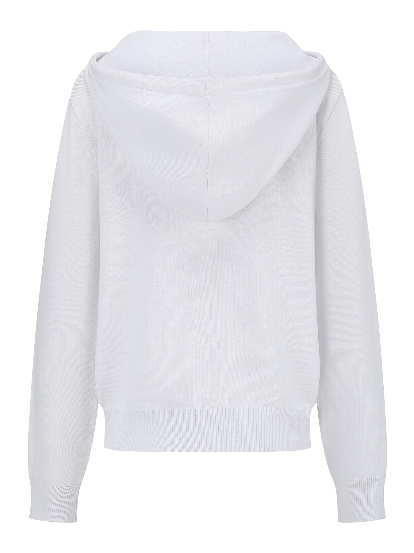 Astrid | Hvid cardigan med hætte og knapper
