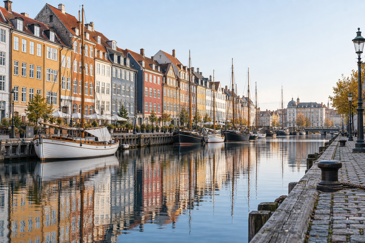 Illustration inspireret af Københavns havnefront