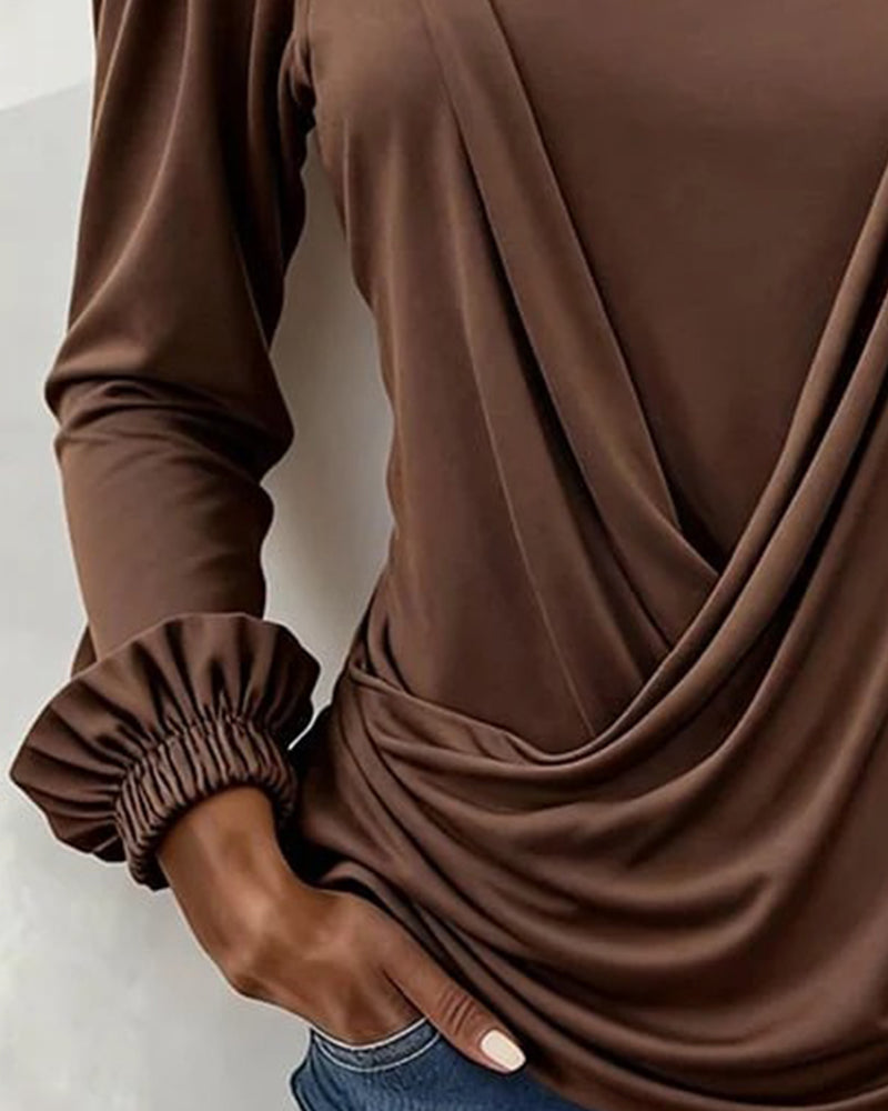 Freja | Off-shoulder top med krydsdetalje og pufærmer