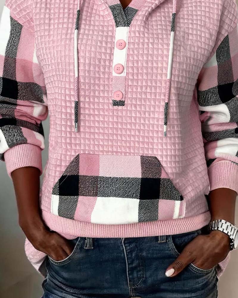 Signe | Casual hoodie med tern og patchwork