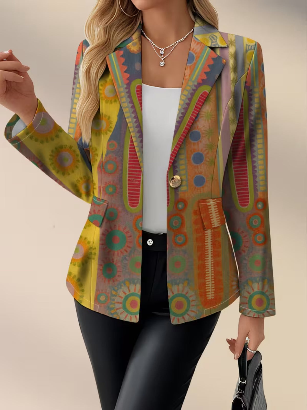 Sofie | Blazer med kunstfuldt medaljonprint