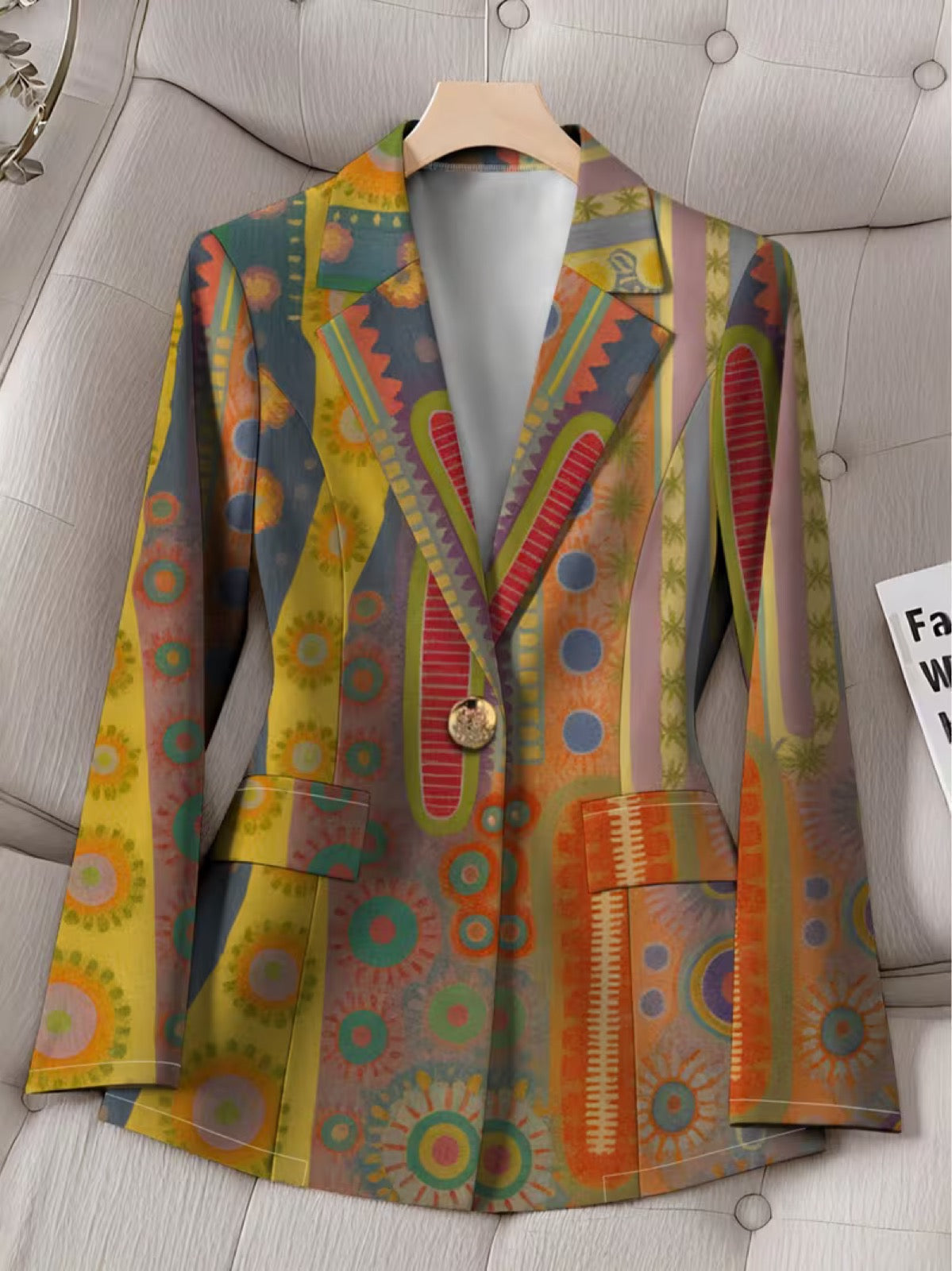 Sofie | Blazer med kunstfuldt medaljonprint