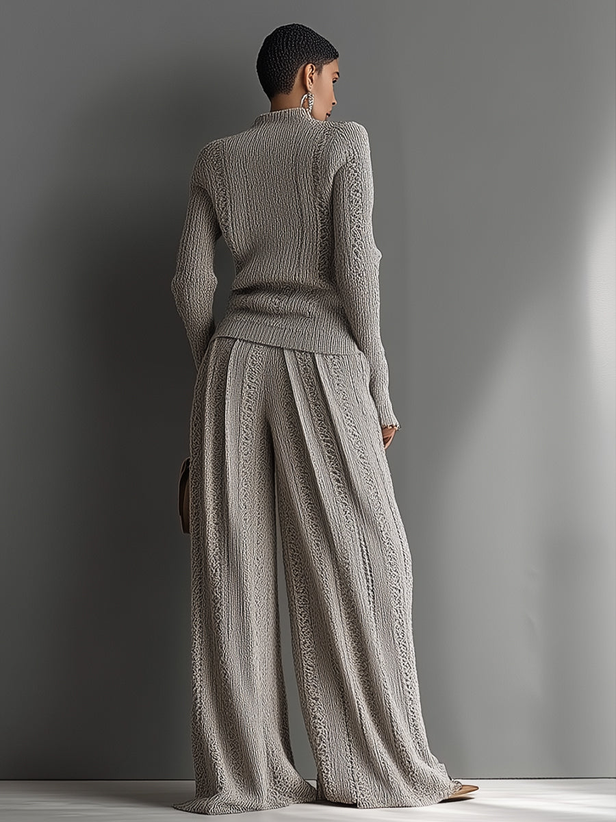 Maren | Raffineret strikket sweater- og buksesæt