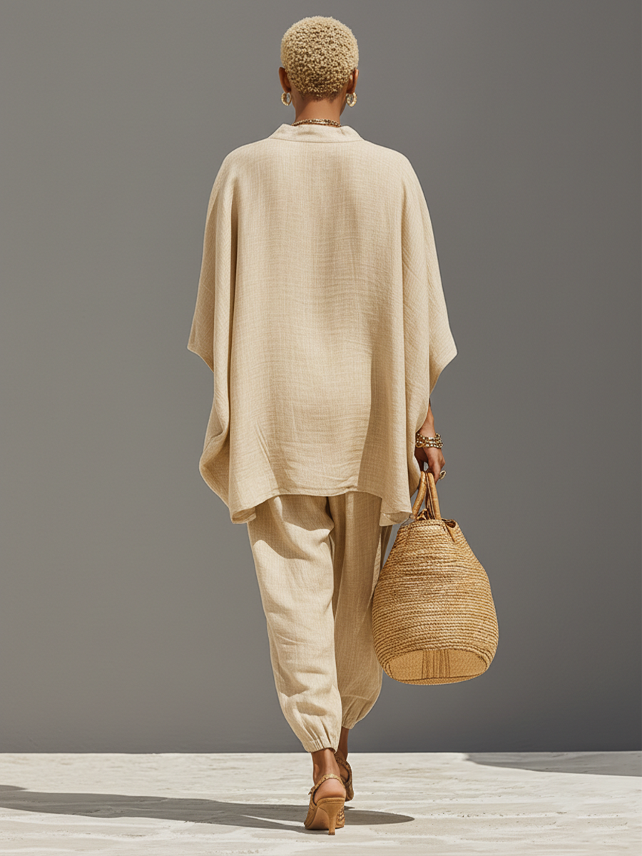 Liva | Stilrent linnedlook top- og buksesæt