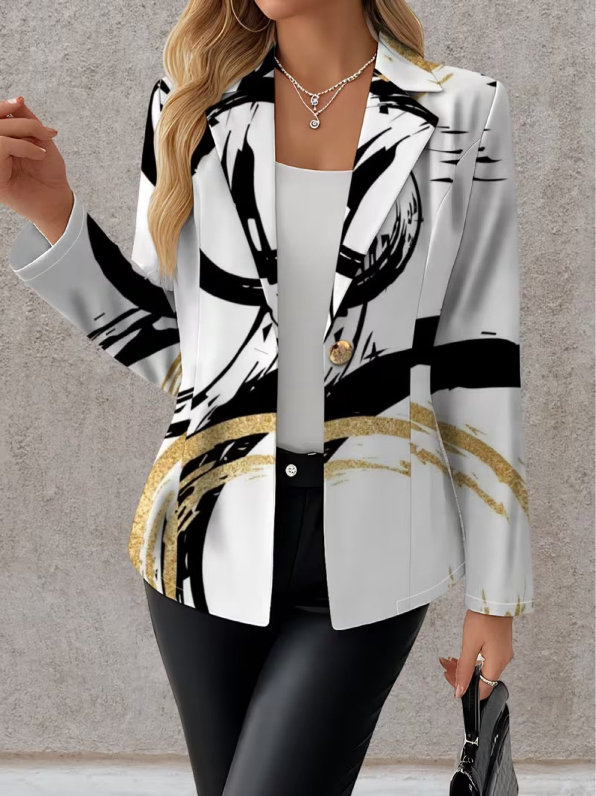 Astrid | Blazer med abstrakte penselstrøg