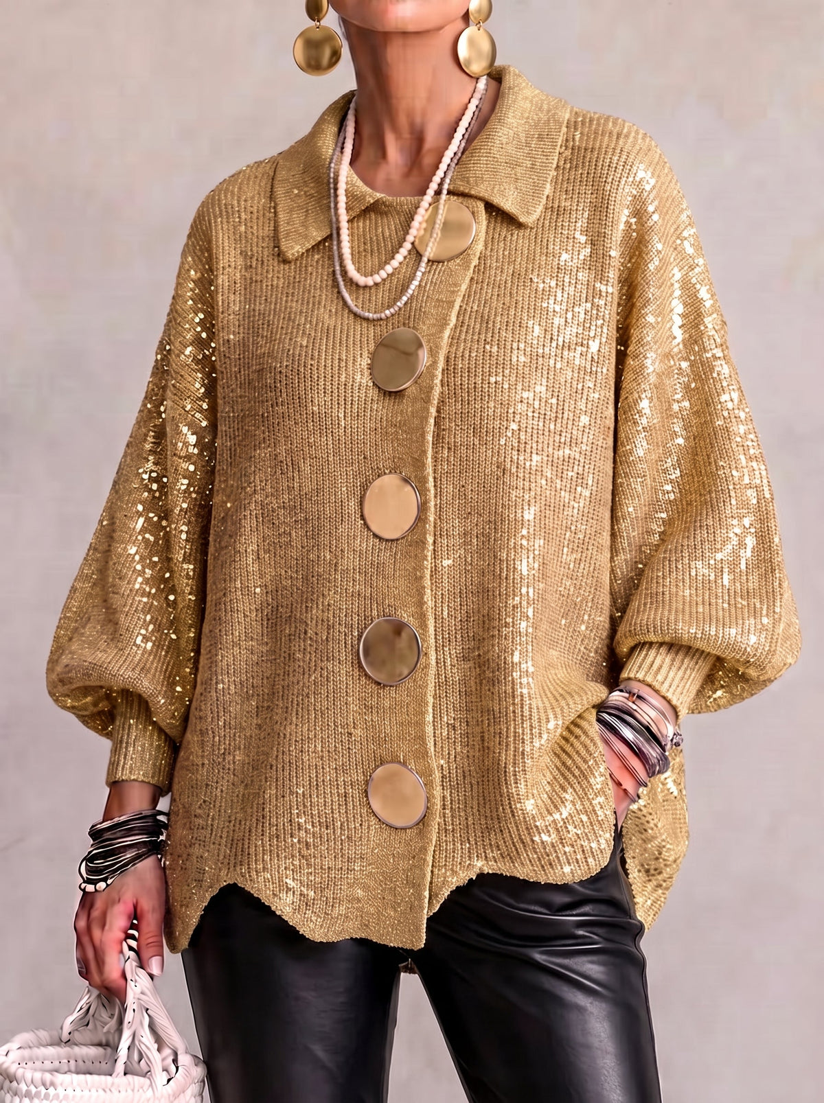 Dora | Oversized cardigan med krave og knapper