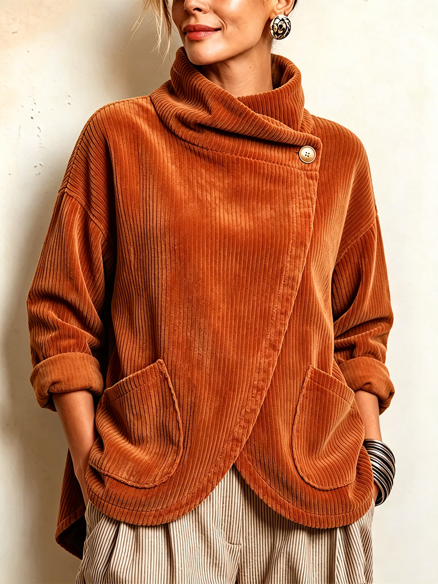 Signe | Fløjlsbluse med asymmetrisk hals