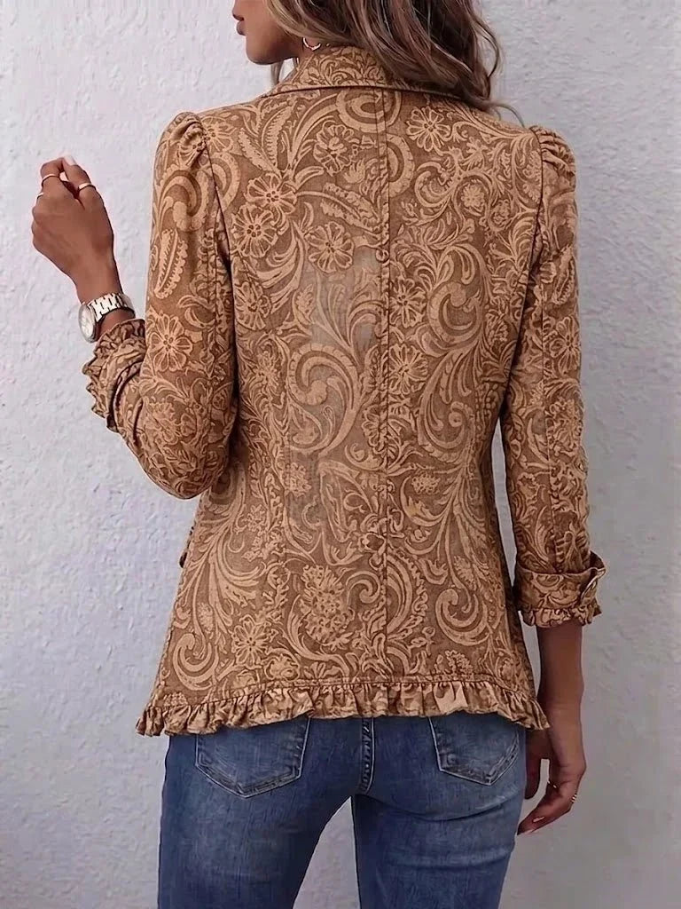 Vyclara | Vintage flæsejakke med blomsterprint