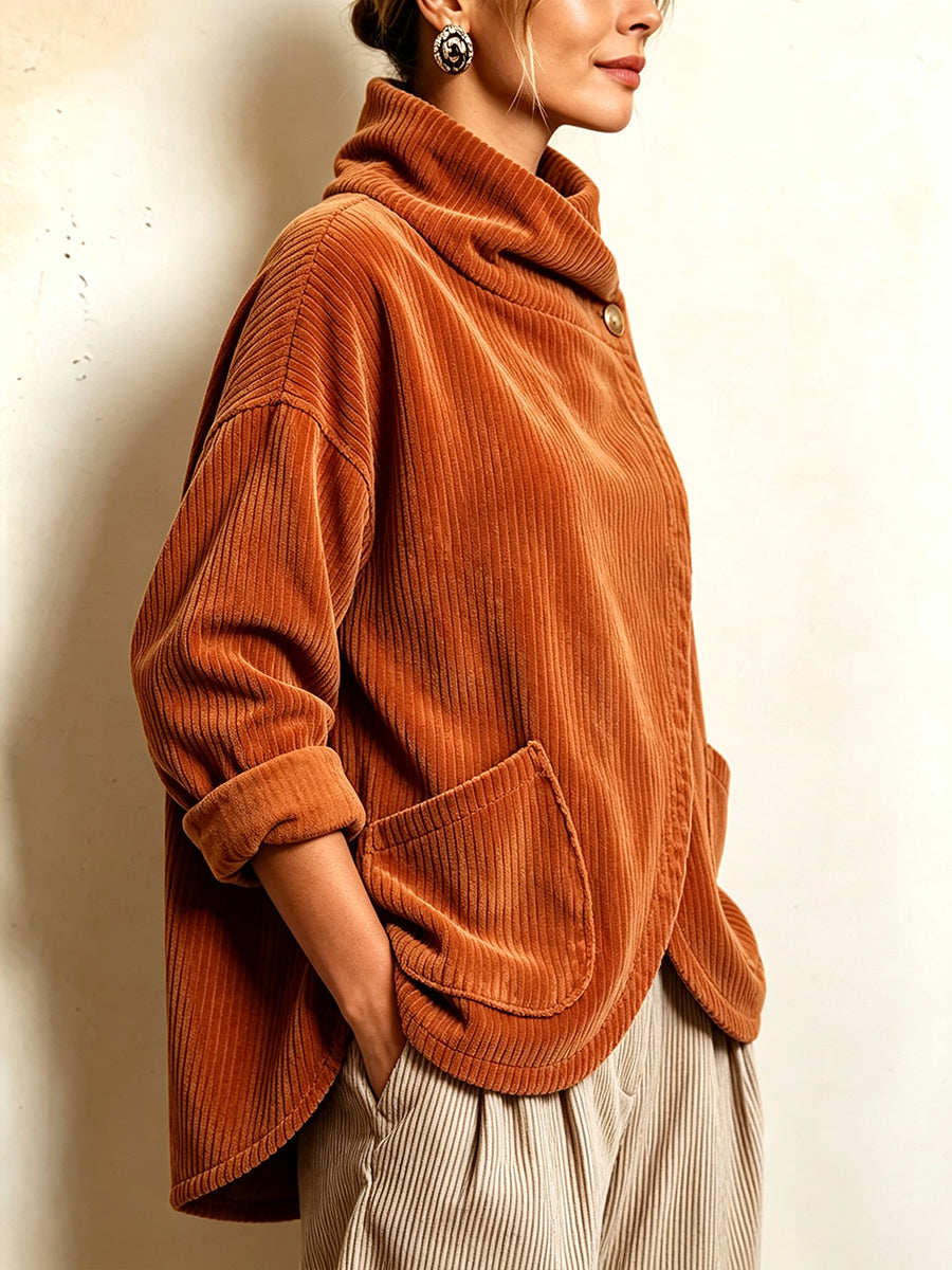 Signe | Fløjlsbluse med asymmetrisk hals