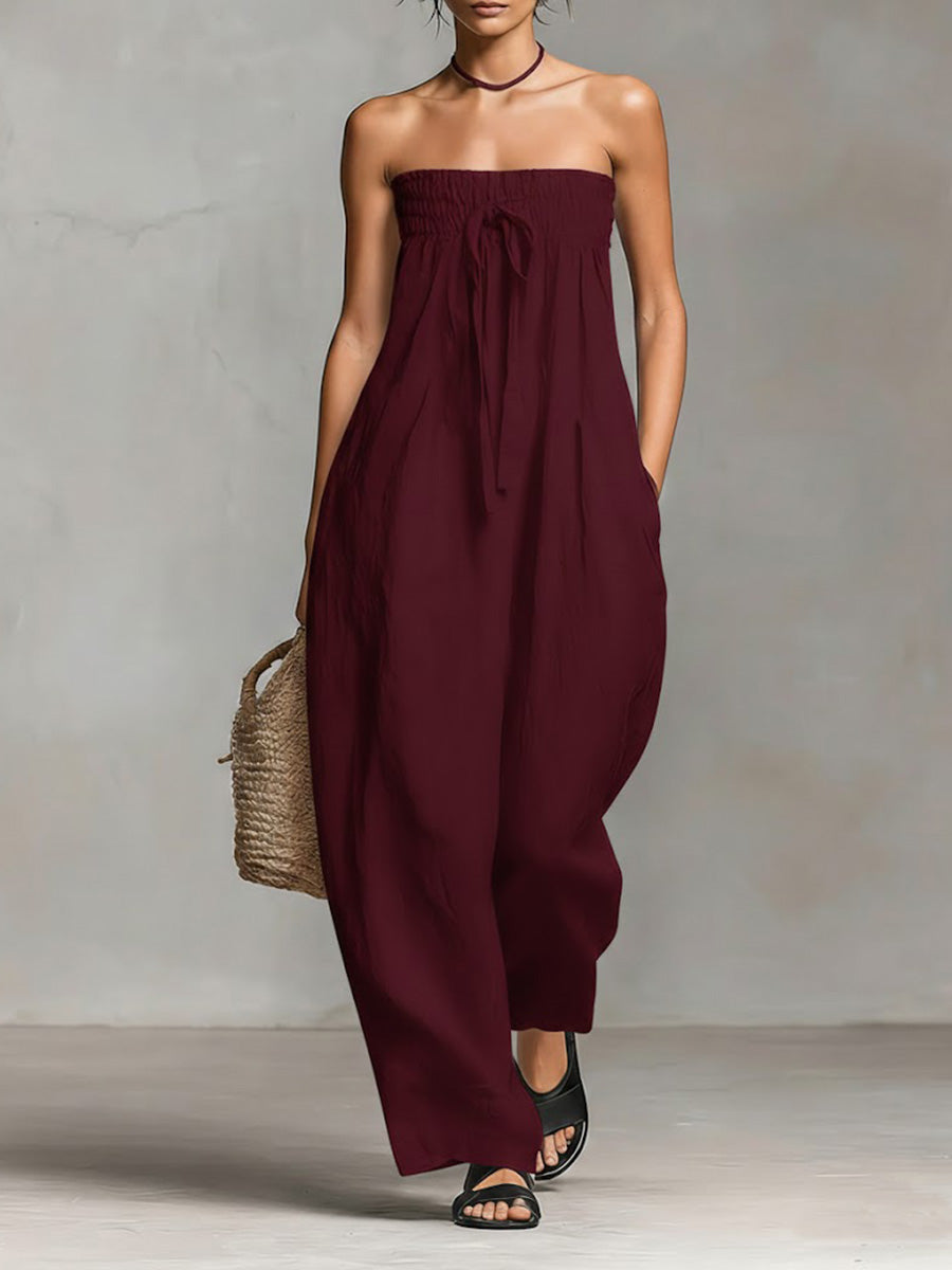 Nova | Stropløs jumpsuit med flydende pasform