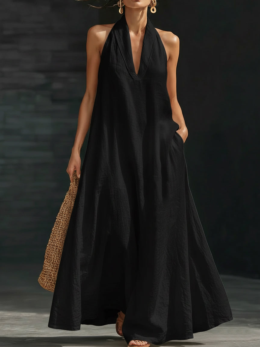 Aveline | Halter-maxikjole med elegant fald