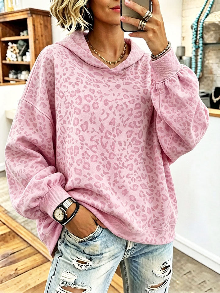Liv | Hættetrøje med leopardprint