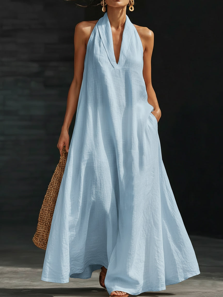 Aveline | Halter-maxikjole med elegant fald