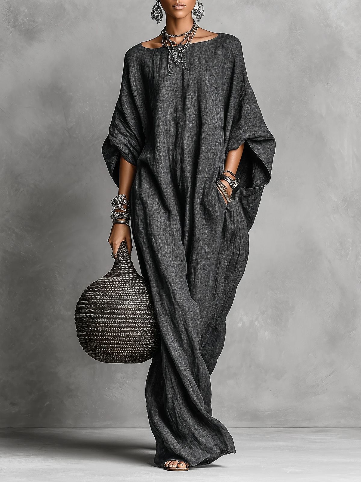 Serena | Oversized maxikjole med blødt fald