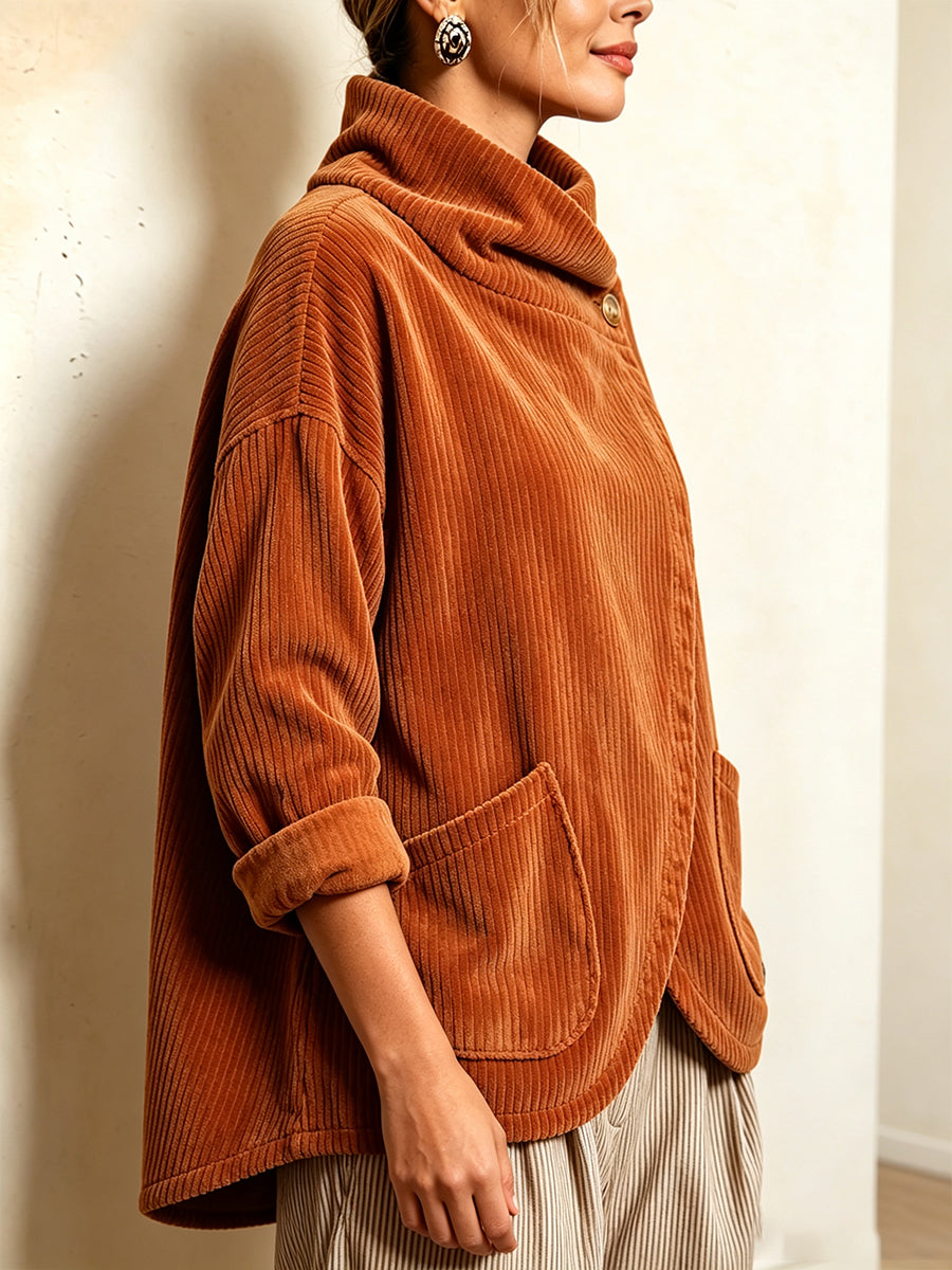Signe | Fløjlsbluse med asymmetrisk hals